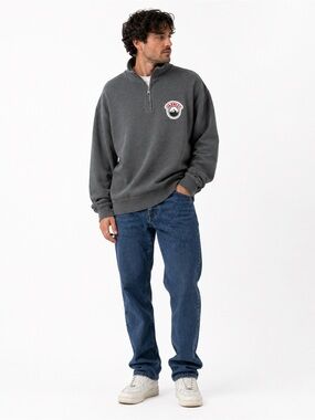 Farwest Mountain Quarter Zip Sweatshirt 2XL Grey Made in Canada Relaxed Fit